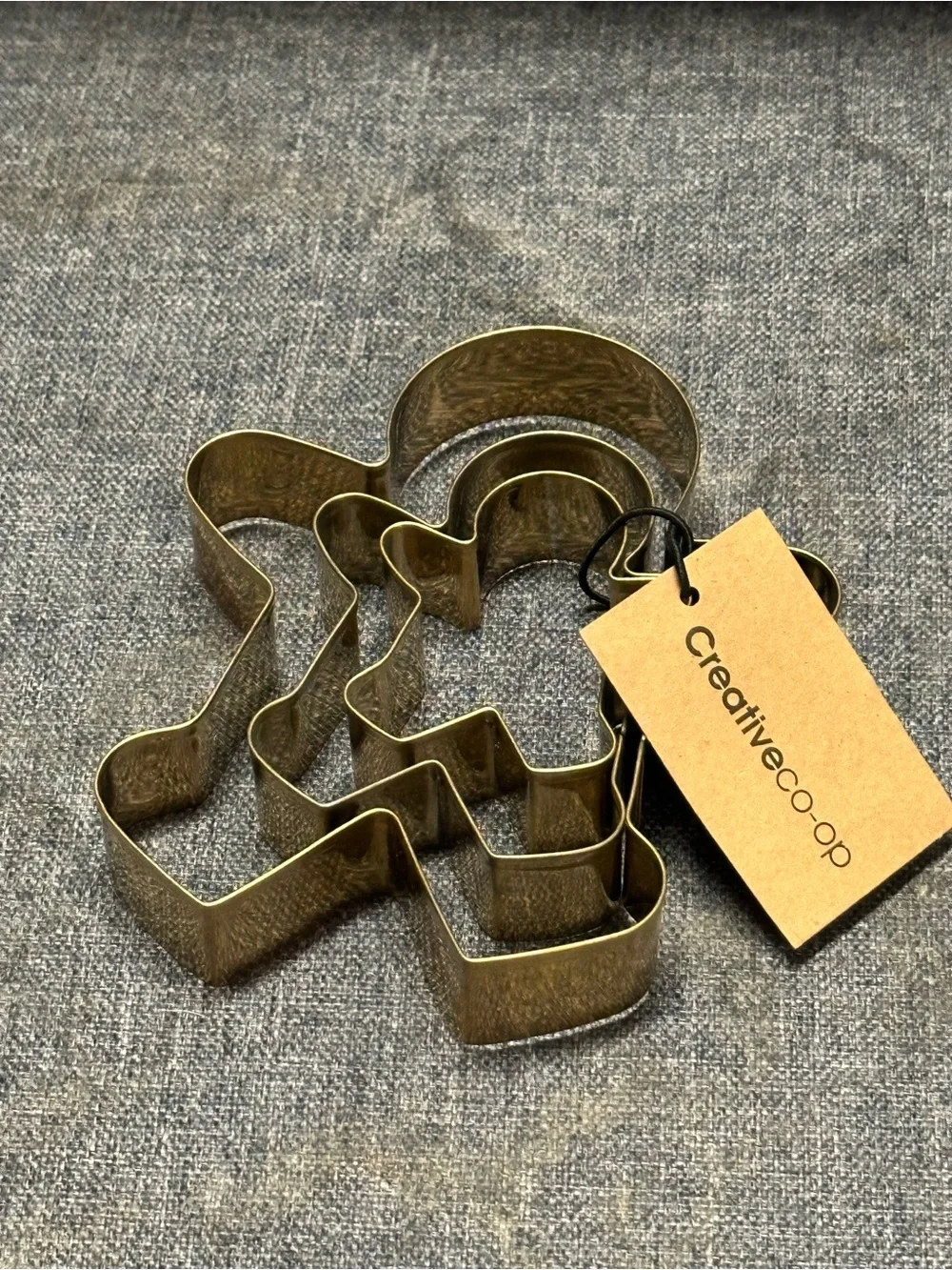 Creative Co-op Gold Nested Gingerbread Boy Cookie Cutter Set
